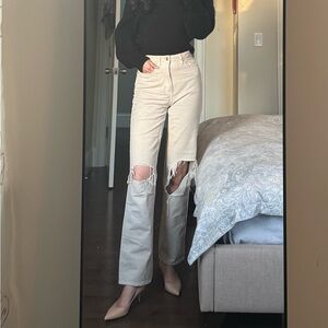 Pacsun tan ripped 90’s boyfriend jeans